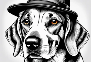 Lab beagle wearing a hat tattoo idea