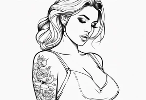 woman with big titts tattoo idea