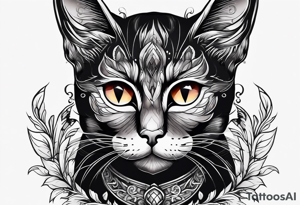 Black cat inside arm tattoo idea