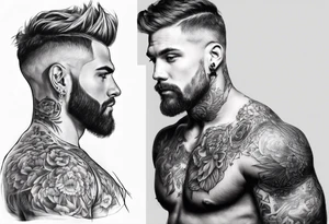 Tattoo artist short hair man tattoo idea