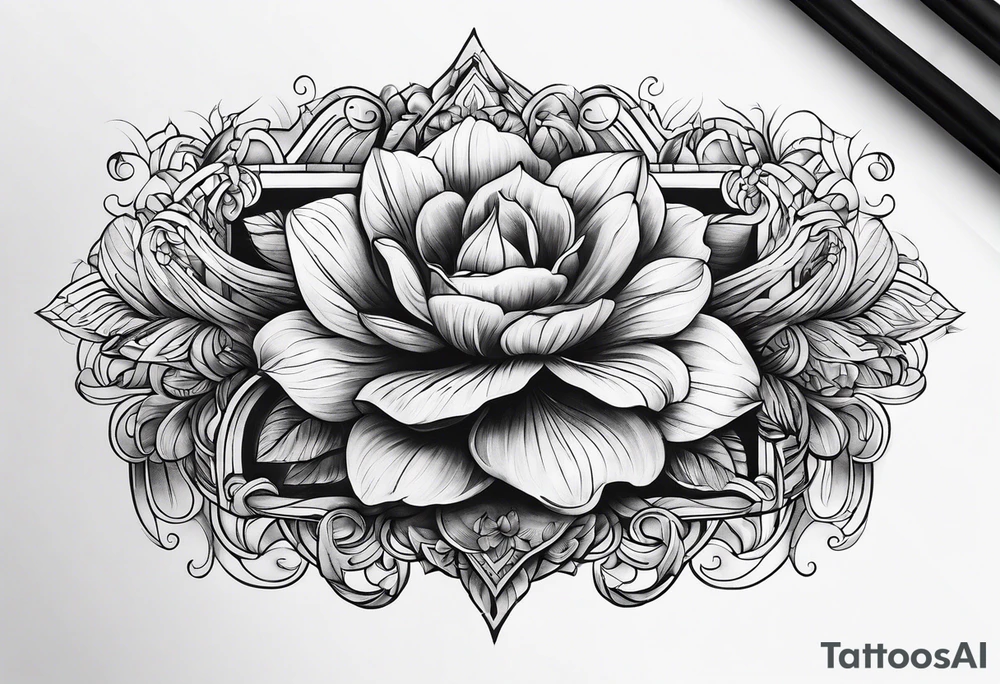 Rectangle sketch tattoo idea