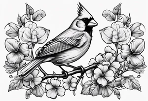 Cardinal and four leaf clover tattoo idea