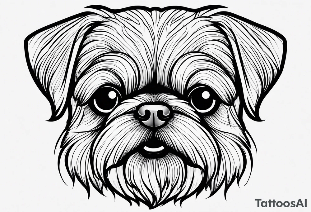 A mixed breed Pekingese and Shih-Tzu dog. Just the contours of the outline of his face. He has big eyes and cute crooked teeth. tattoo idea