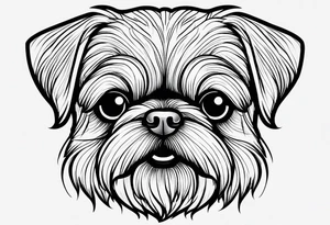 A mixed breed Pekingese and Shih-Tzu dog. Just the contours of the outline of his face. He has big eyes and cute crooked teeth. tattoo idea