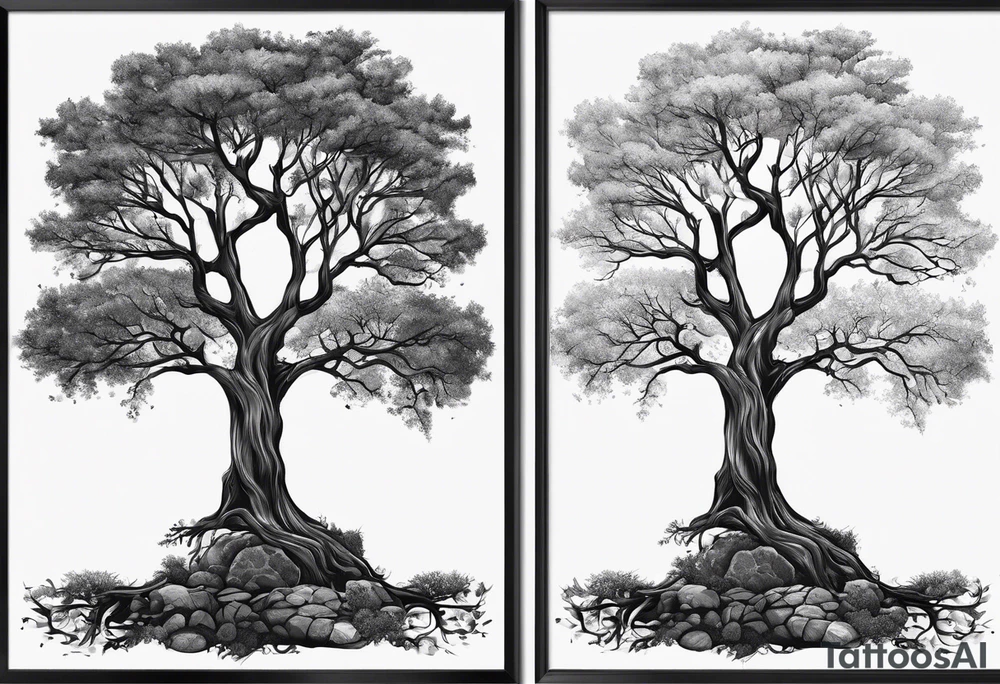 Two seperate trees beside each other tattoo idea