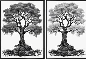 Two seperate trees beside each other tattoo idea