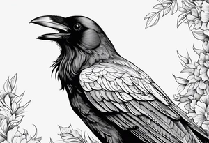 outline of a Raven tattoo idea