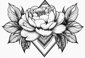Triangle, peonies, lines, sun, thin lines, aesthetics, tattoo for girl tattoo idea