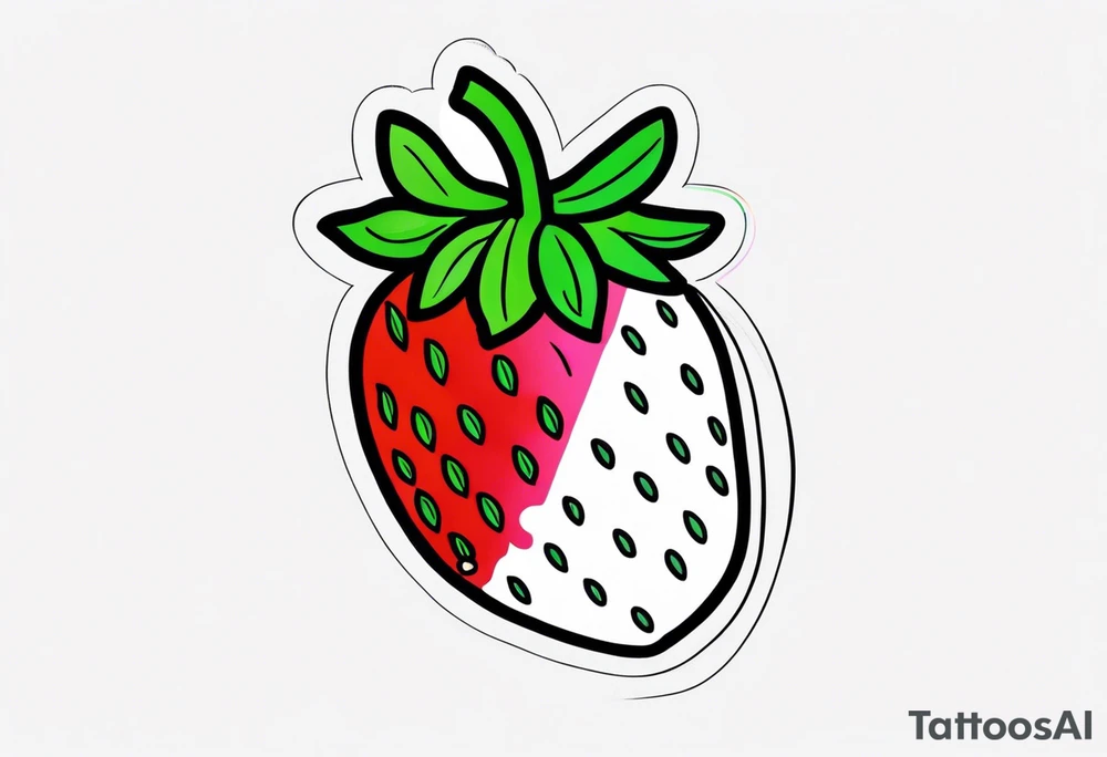 Graffiti Rainbow Strawberry tattoo idea