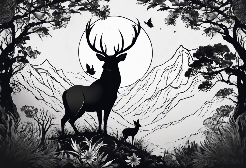 Bäume silhouette tattoo idea