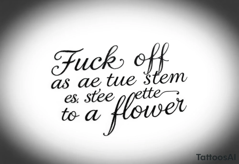 Fuck off as the stem to a flower tattoo idea
