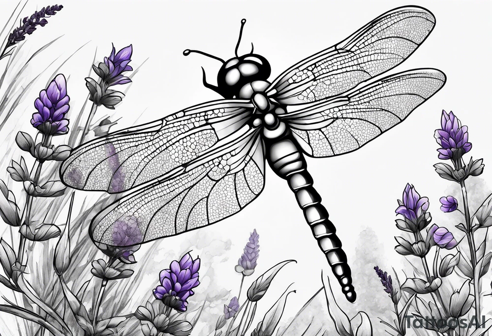 Book lavender dragonfly bee standing stones tattoo idea