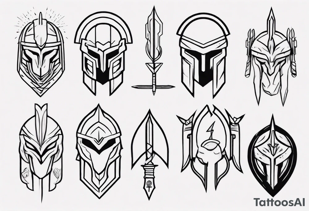 minimalist spartan 
fine-linework tattoo idea