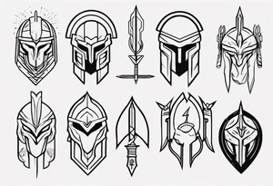 minimalist spartan 
fine-linework tattoo idea