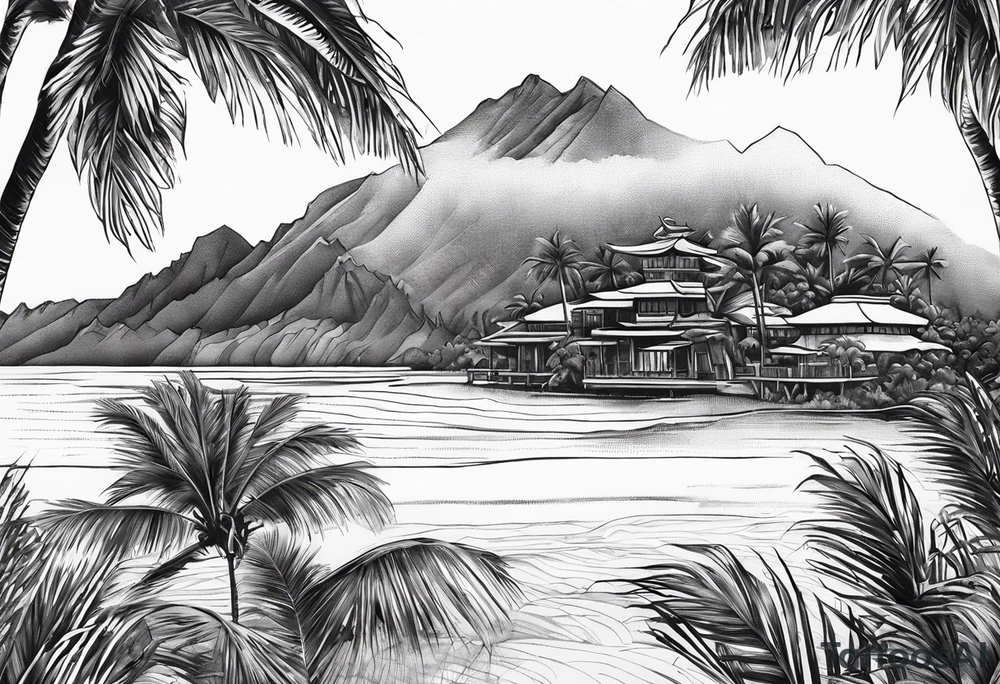 kanu and palms in a Laguna tattoo idea