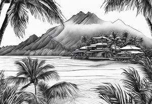 kanu and palms in a Laguna tattoo idea