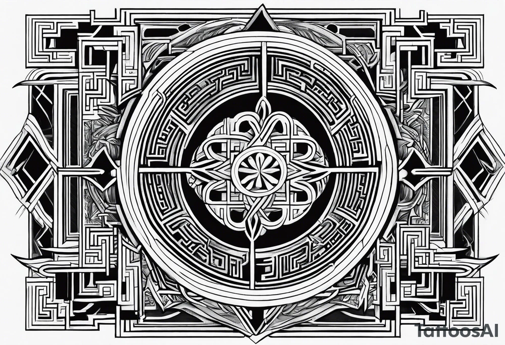 Walk in lifes labirinth tattoo idea
