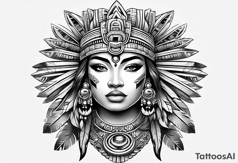 Aztec princess, ollin symbol tattoo idea