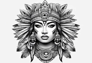 Aztec princess, ollin symbol tattoo idea