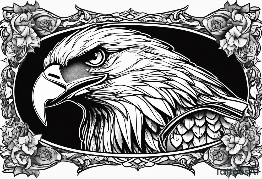 eagle drinking coffee with a lady cardinal tattoo idea