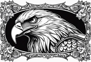 eagle drinking coffee with a lady cardinal tattoo idea