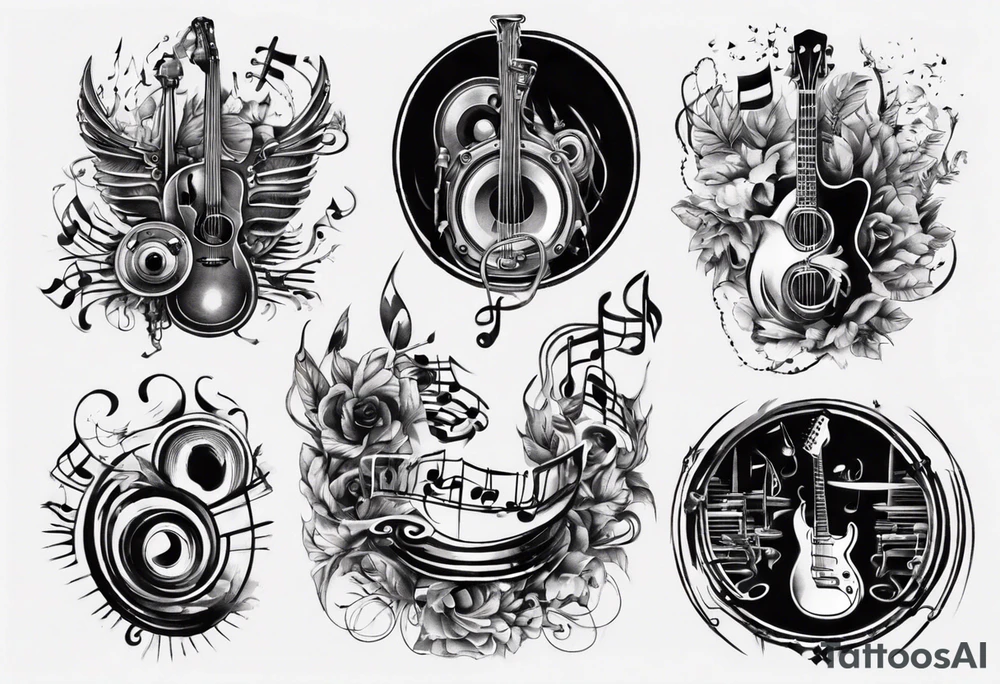music band sound tattoo idea