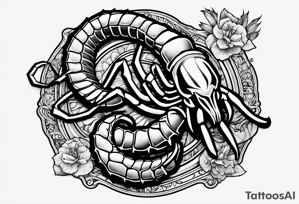 Scorpion with the number 23 tattoo idea
