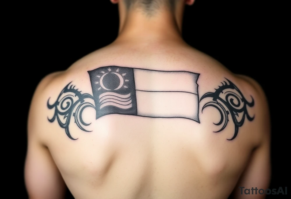 Palau flag and tribal tattoo idea