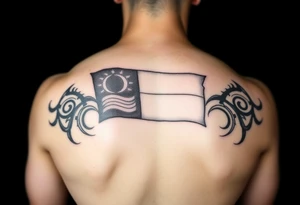 Palau flag and tribal tattoo idea