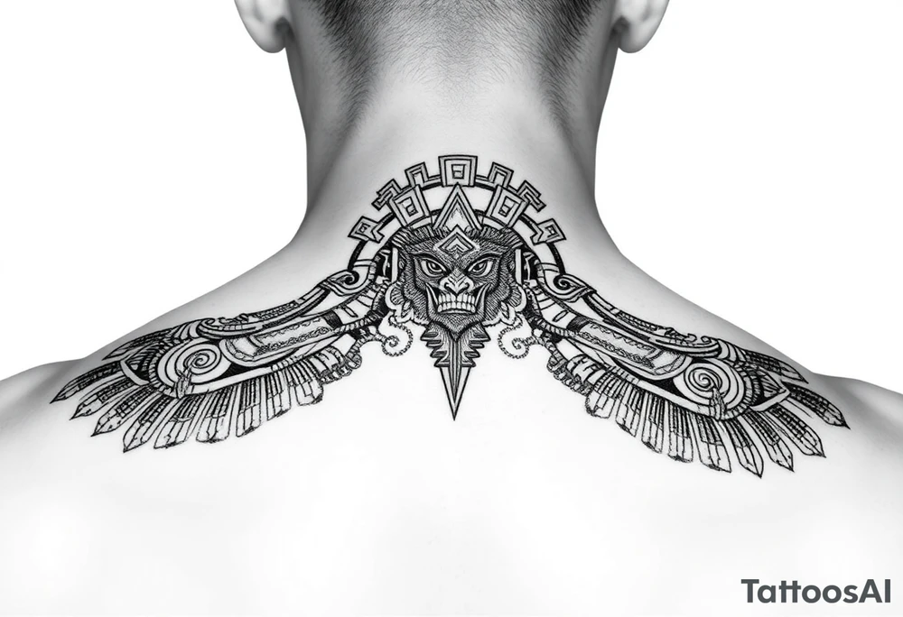 Pre-Columbian art neck tattoo tattoo idea