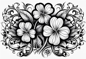 clover with leaf tattoo idea