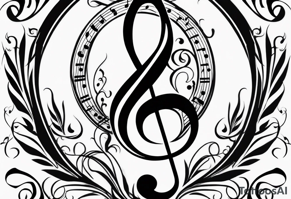Treble clef tattoo idea