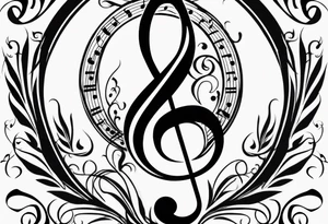 Treble clef tattoo idea
