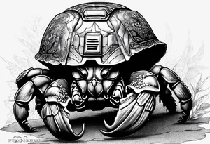 hermit crab wearing a storm trooper helmet tattoo idea
