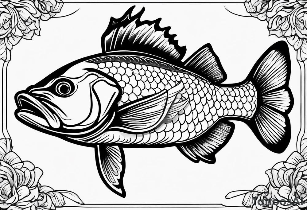 outline of walleye simple tattoo idea