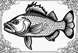 outline of walleye simple tattoo idea