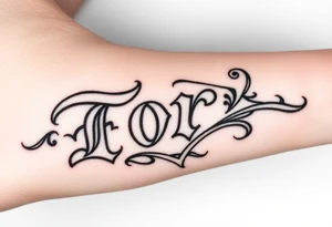 Name Tori old English with tribal tattoo idea