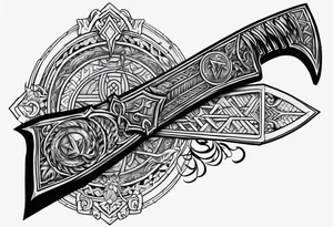 Valhalla valknut sword axe Dragon tattoo idea