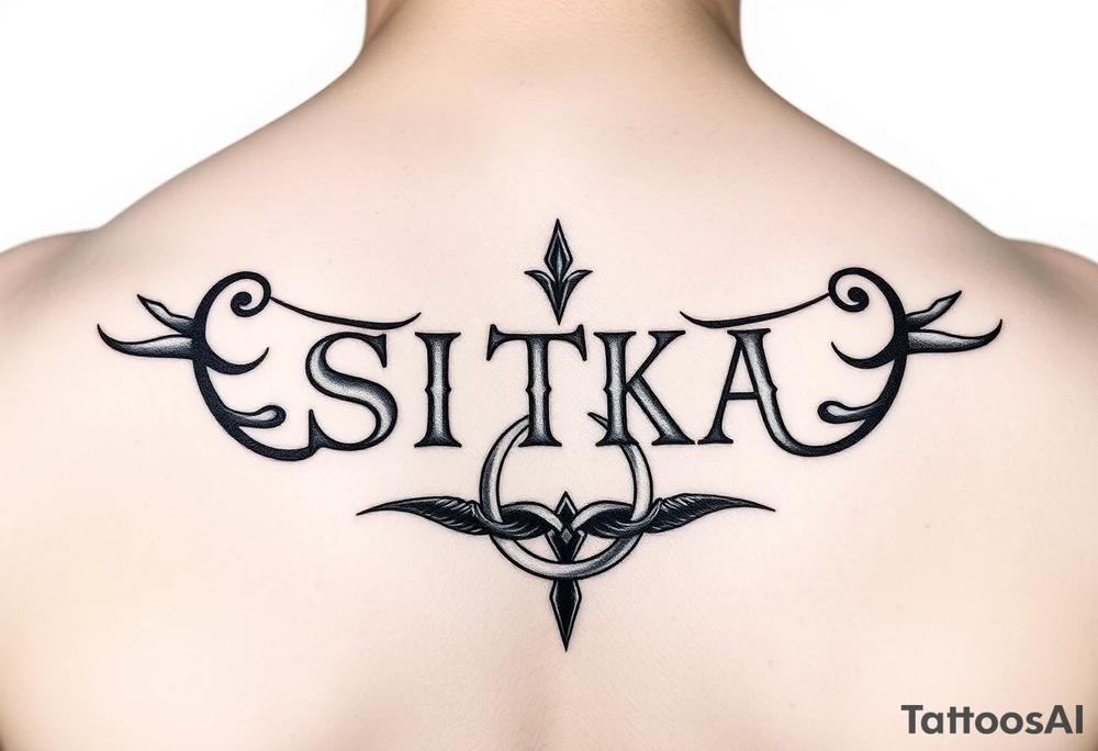 Create a small 
tattoo with the word the word SITKA and a claddagh ring tattoo idea