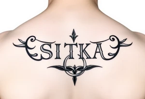 Create a small 
tattoo with the word the word SITKA and a claddagh ring tattoo idea