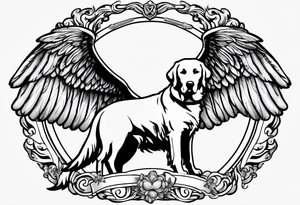 Dad and dog passed. I want 2 wings. I to represent dad as guardian angel and 1 represent la my dog. Her name was halo so I’d like to add a halo to it. I don’t want a dog on the tattoo tattoo idea