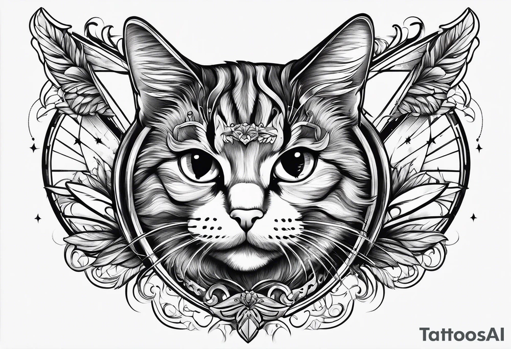 sky diving cat tattoo idea