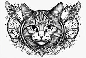 sky diving cat tattoo idea