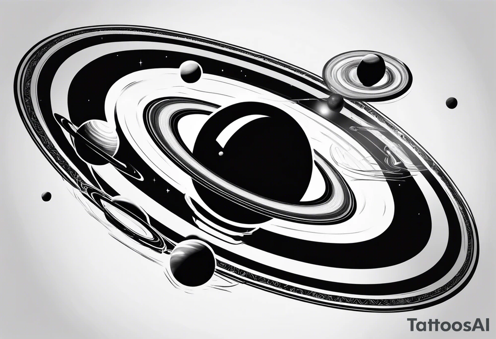 Spinning Saturn on your finger tattoo idea