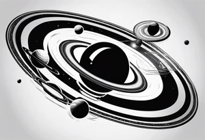 Spinning Saturn on your finger tattoo idea