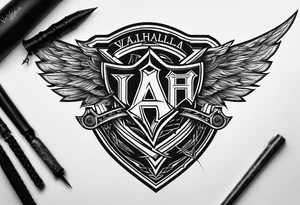 Valhalla sword shield lightning tattoo idea