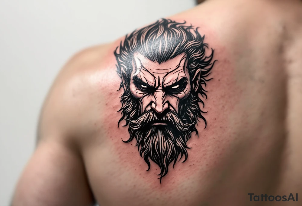 powerful poseidon tattoo idea