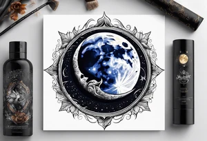 Smoke wrapping around the moon tattoo idea