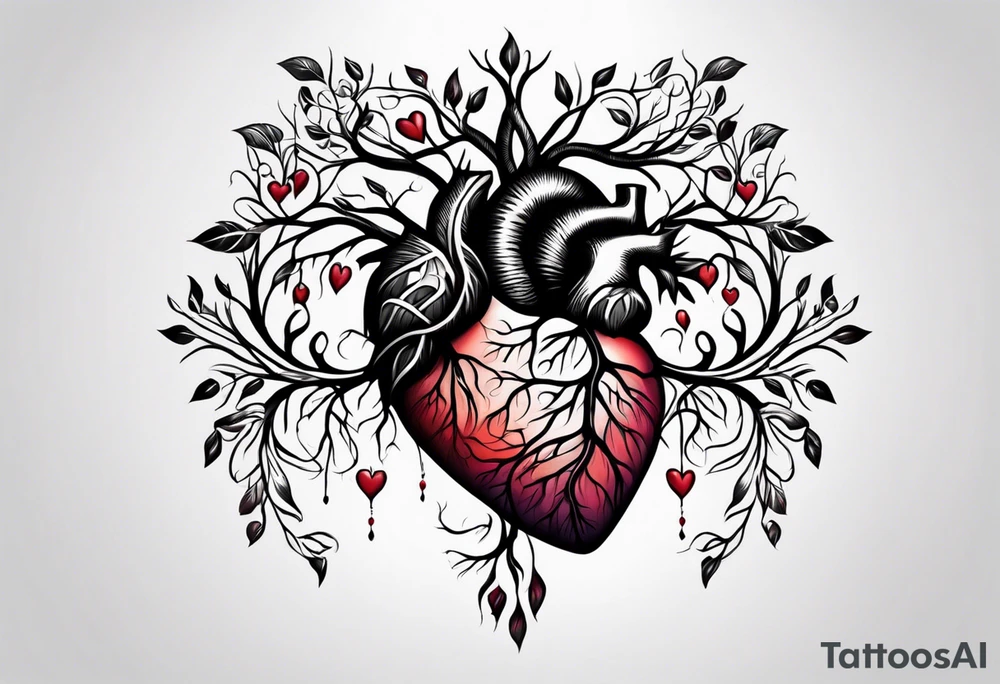 Heart with roots tattoo idea