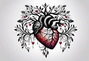 Heart with roots tattoo idea